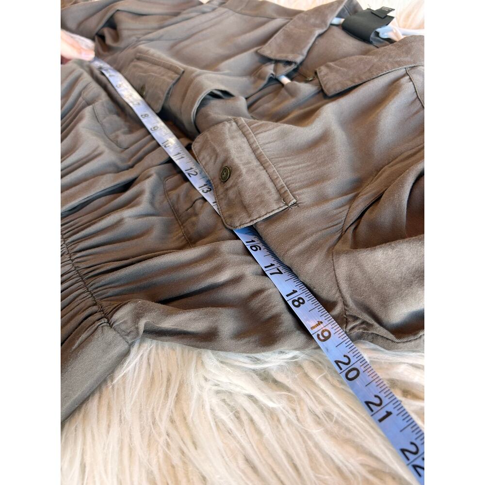 Effortless‎ Anthropologie Maeve Dakota Button-Up Shirt Dress Brown Size X-Small - Picture 10 of 11